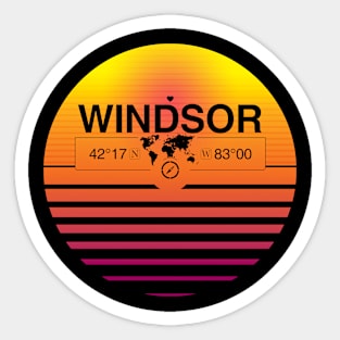 Windsor, Ontario Retro Sunset Sticker